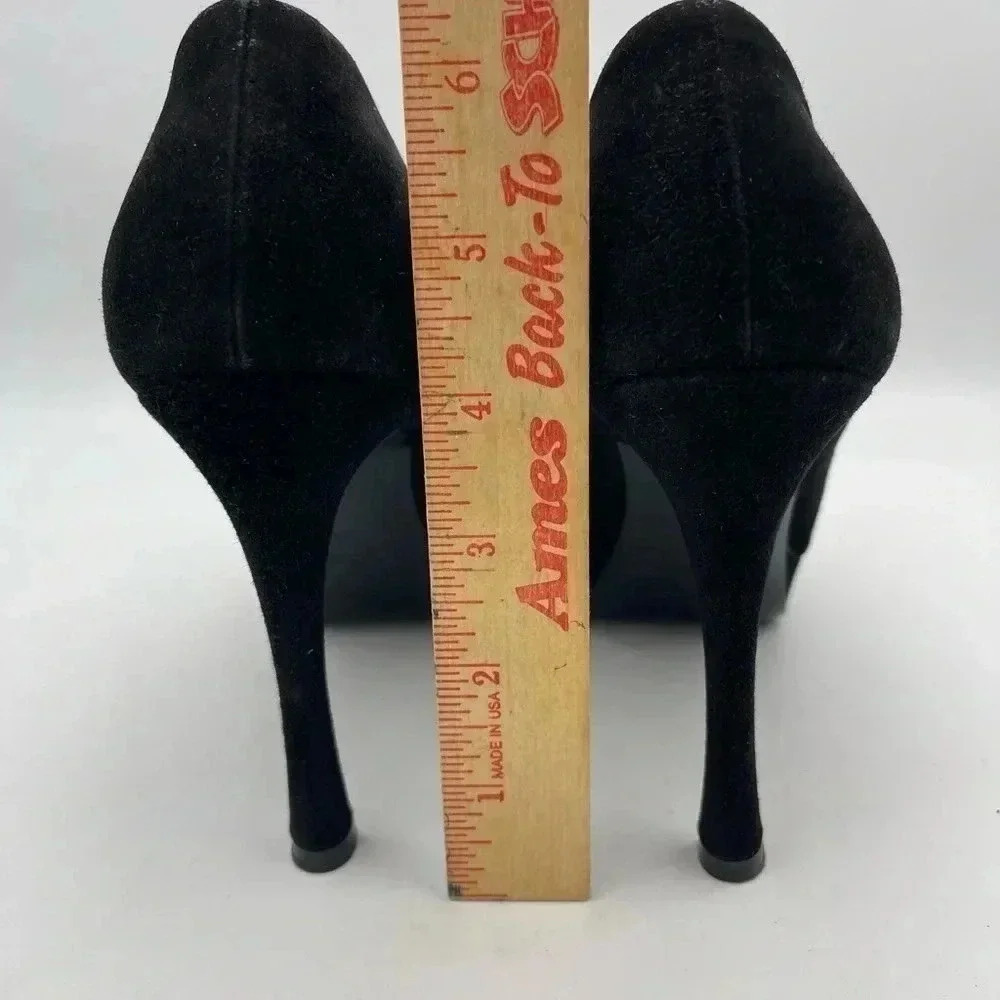 Yves Saint Laurent Black Suede High Heels 4" - Picture 8 of 11